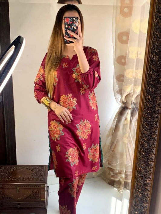 Rose Print Shirt And Trouser