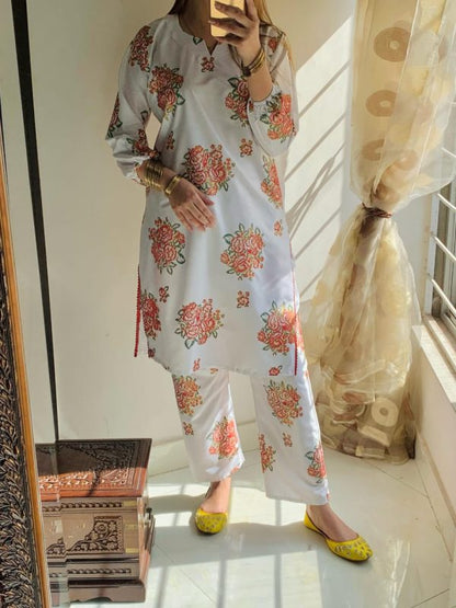 Rose Print Shirt And Trouser